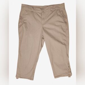Womens Gloria Vanderbilt Khaki All Around Slimming Effect Capri Pants Size 18